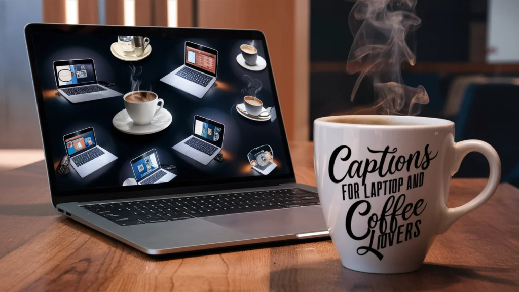 Captions for Laptop and Coffee Lovers